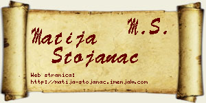 Matija Stojanac vizit kartica